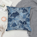 Japanese Koi Mountain Pattern Soft Durable Construction Throw Pillow