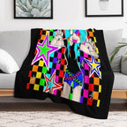 Colourful Rainbow Scene Girl Quick-dry Throw Blanket