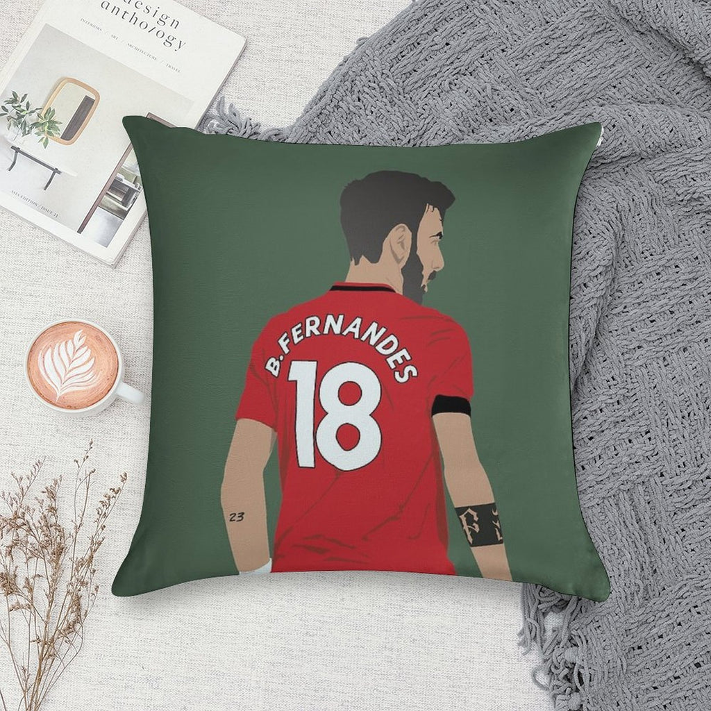 Bruno Fernandes MUFC Soft Ultra-Soft Texture Throw Pillow