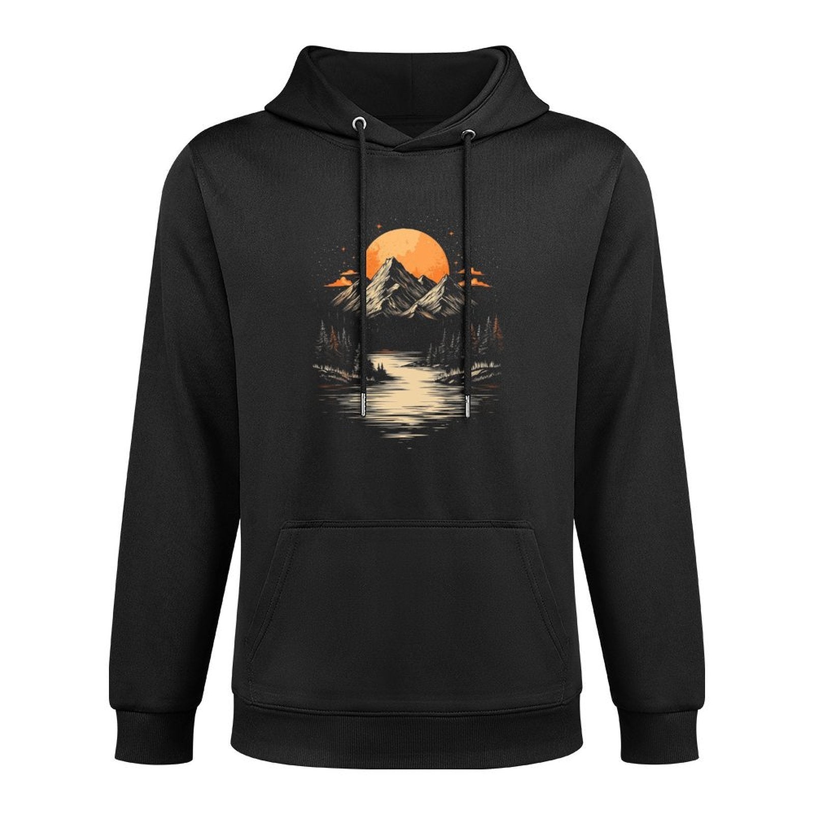Minimalist Mountain Landscape Shape Retention Hoodie