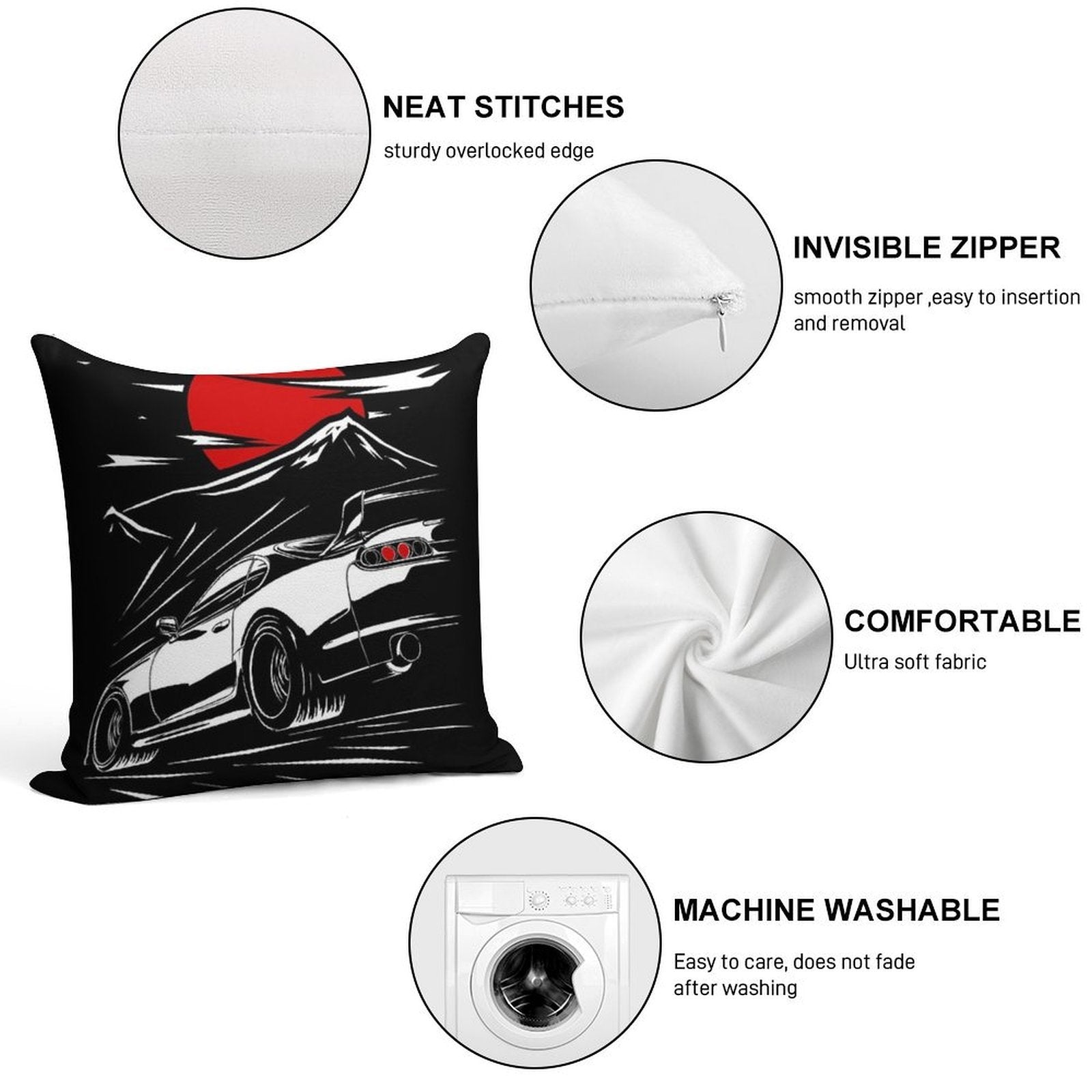 Toyota Supra MKIV  Haruna Soft Ultra-Soft Texture Throw Pillow