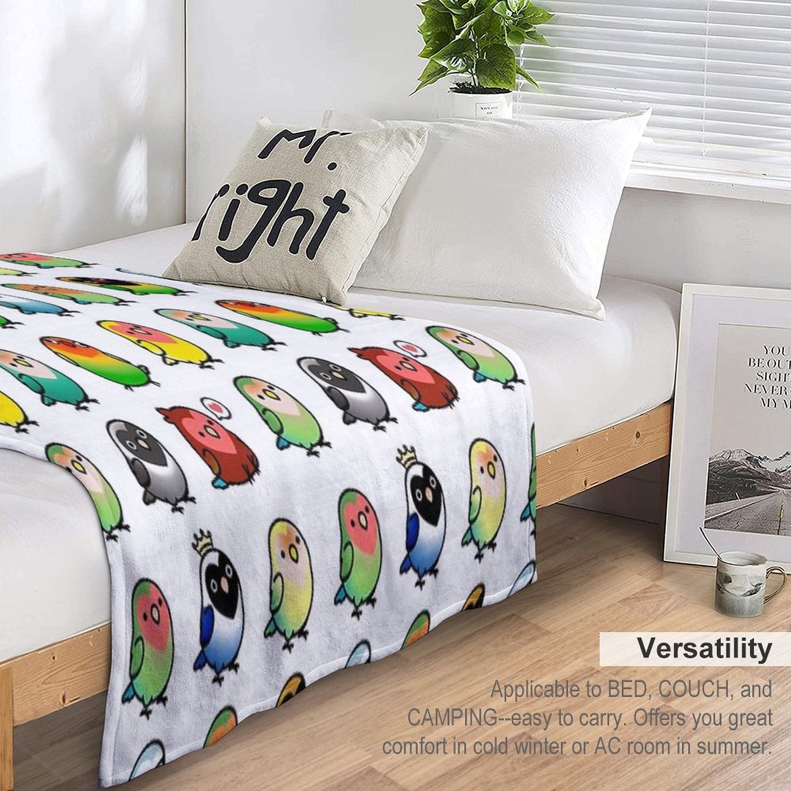 Chubby Lovebirds Comfort Throw Blanket