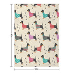 Dachshund, Dackel - Seamless Pattern Lightweight Throw Blanket