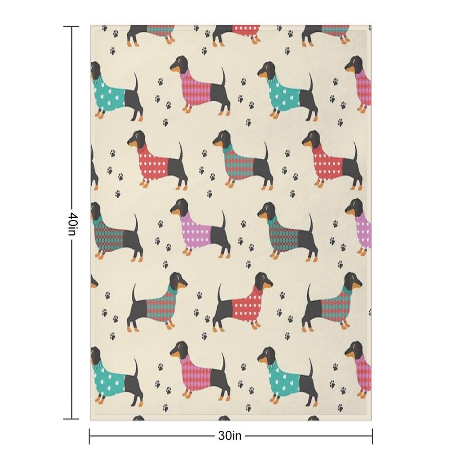 Dachshund, Dackel - Seamless Pattern Lightweight Throw Blanket