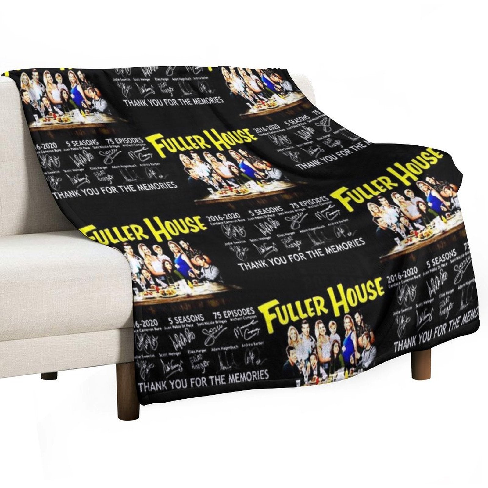 Fuller House All Cast Signed 2016-2020 5 Seasons Thank You for The Memories Eco-conscious Throw Blanket