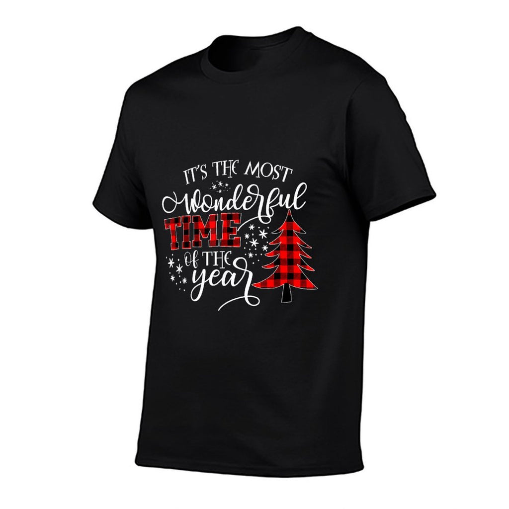 Its The Most Wonderful Time of The Year Red Christmas Tree  Cotton T-Shirt
