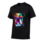 Funny Multicolor English Bulldog Face  Versatile T-Shirt