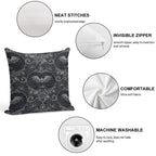 Gothic Halloween Lace - Bats - Black Soft Warmth Comfort Throw Pillow