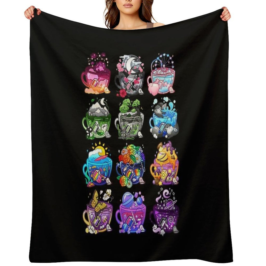 Pride Flag Teacup Collection Sustainable Throw Blanket