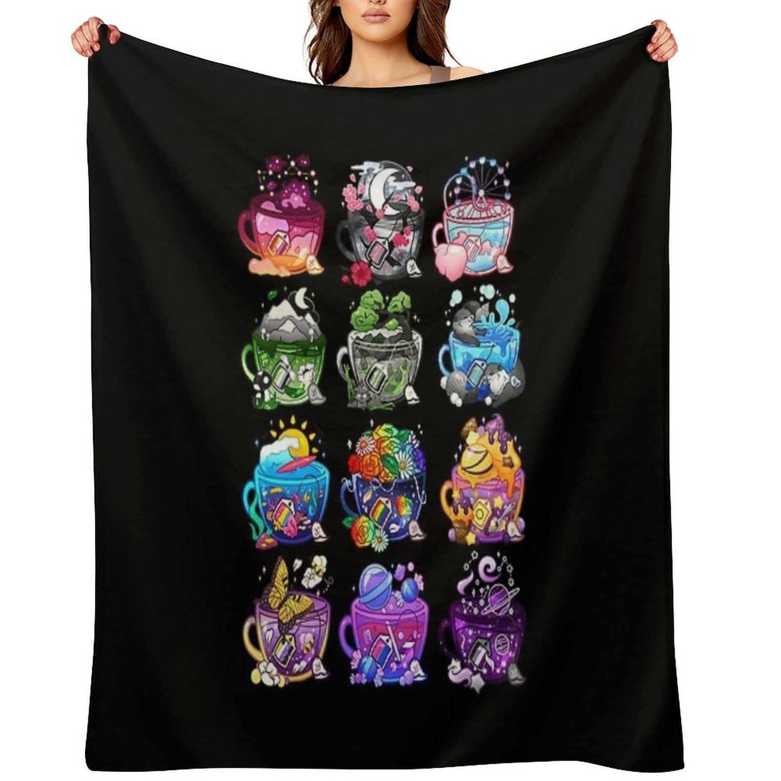 Pride Flag Teacup Collection Sustainable Throw Blanket