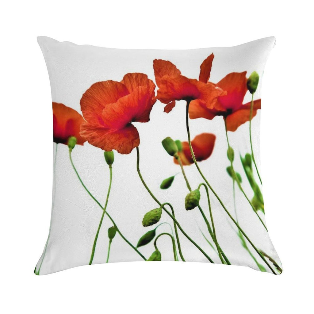 Poppies Soft Easy Maintenance Throw Pillow