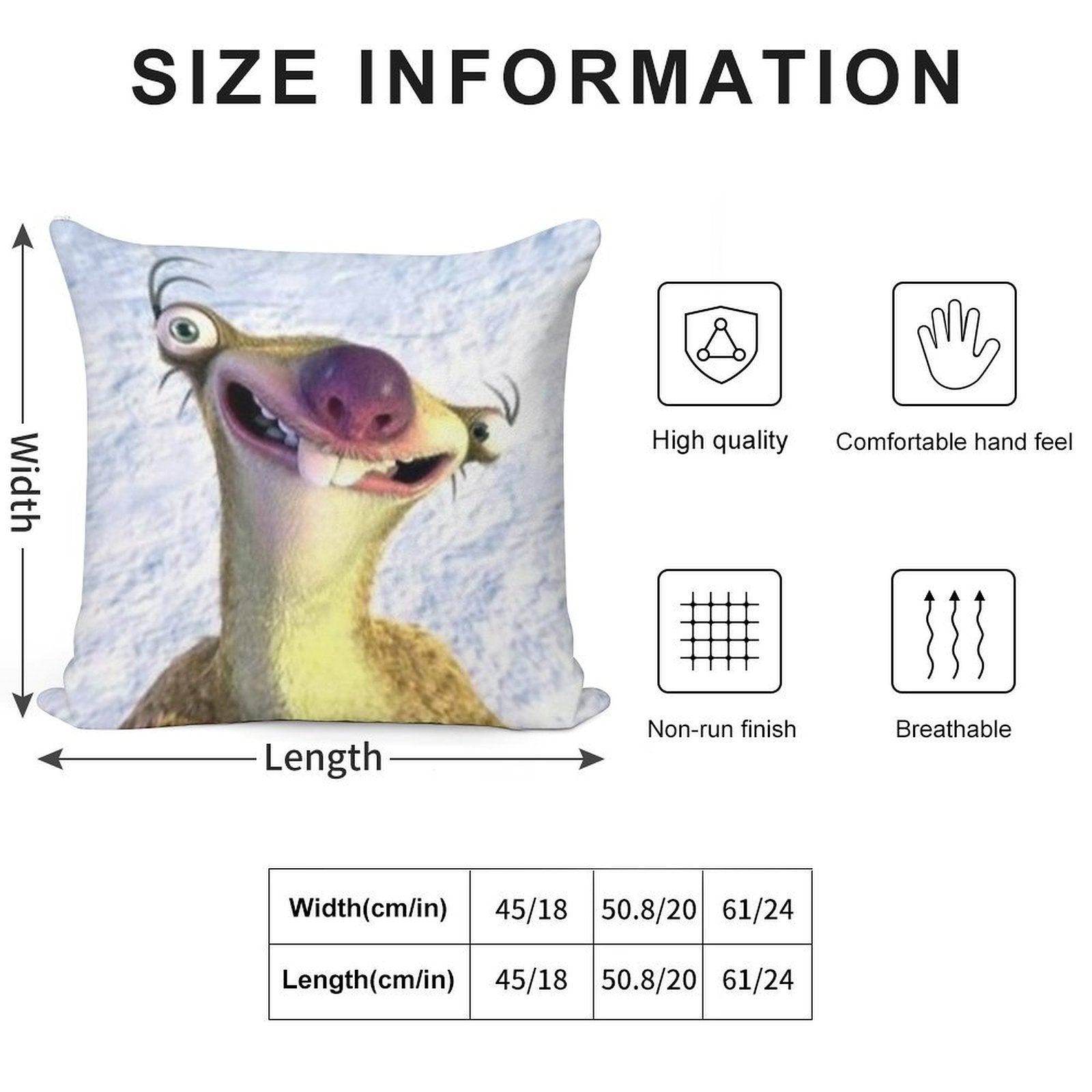 Sid Soft Shrink-Resistant Throw Pillow