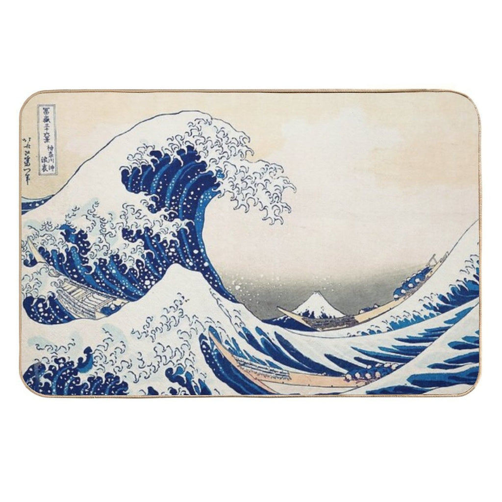 The Great Wave-Japanese Art  Absorbent Bath Mat