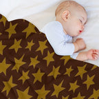Bold Doodle Stars  Brown Machine-washable Throw Blanket