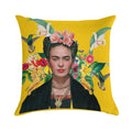 Frida Kahlo And Flowers Exotic Parrots Hummingbird ,Frida Kahlo Soft Multiple Sizes Throw Pillow