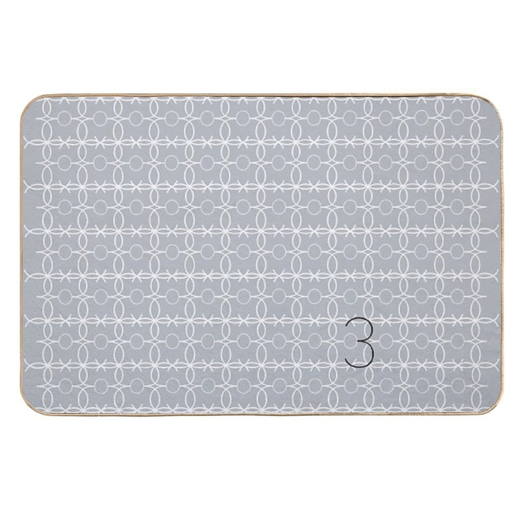 Trellis Pattern No.3 Grey  Stain-Proof Bath Mat