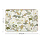 White Magnolia Flowers  Easy To Clean Bath Mat