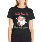 Balls Deep in Christmas Spirit Funny Xmas Design  Graphic-printed T-Shirt