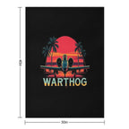 A-10 Warthog – Retro Jet Fighter Sunset Art Eco-conscious Throw Blanket