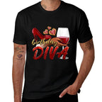 Funny Birthday Diva Happy Birthday Heels Shoes And Champagne  Odor-resistant T-Shirt