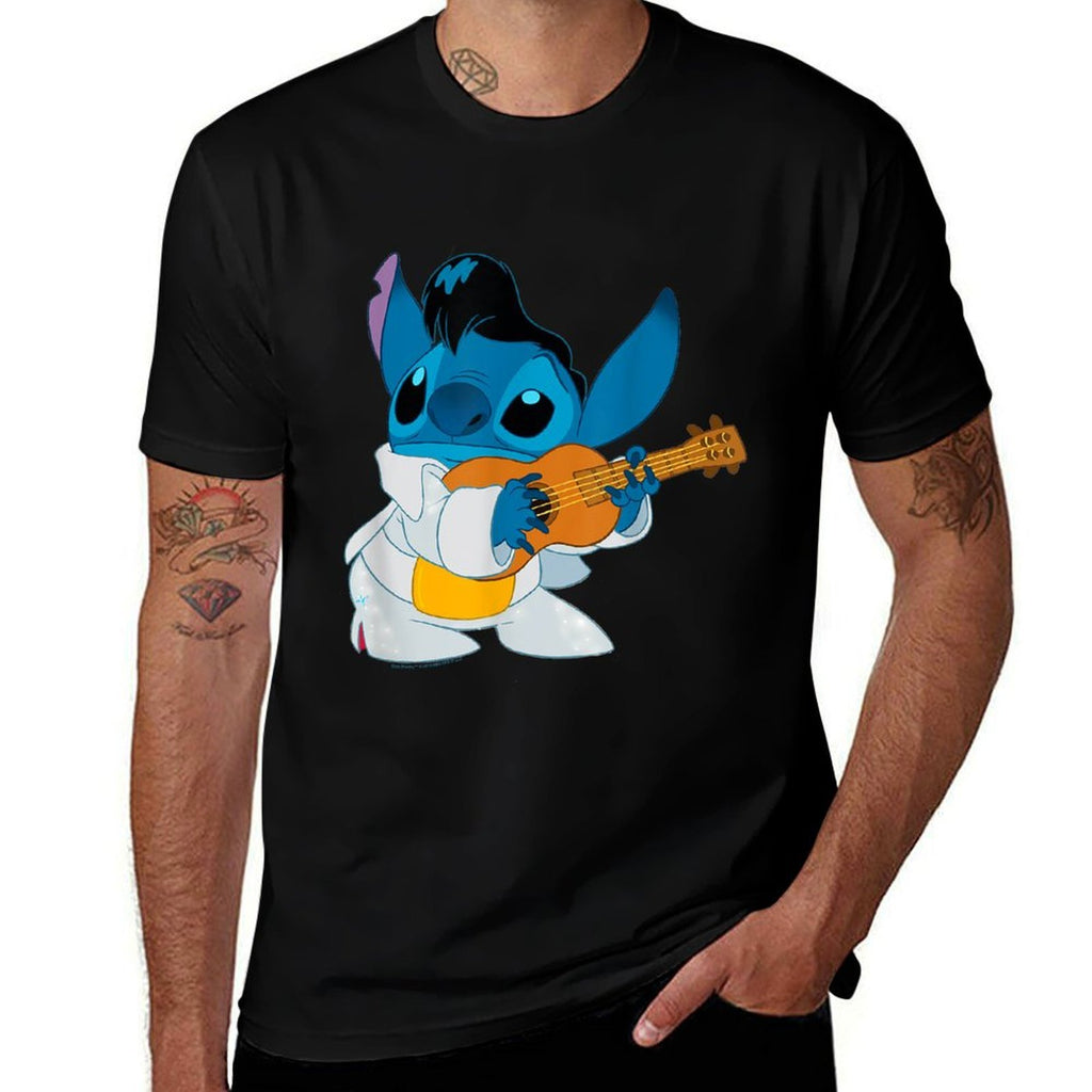 Disney Lilo  Stitch Iconic Elvis Stitch Ready To Play Logo  Quick-drying T-Shirt