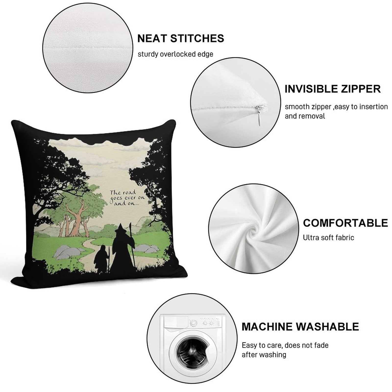 The Road Goes Soft Skin-Friendly Throw Pillow