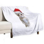 Christmas El Gato Cat Compact Throw Blanket