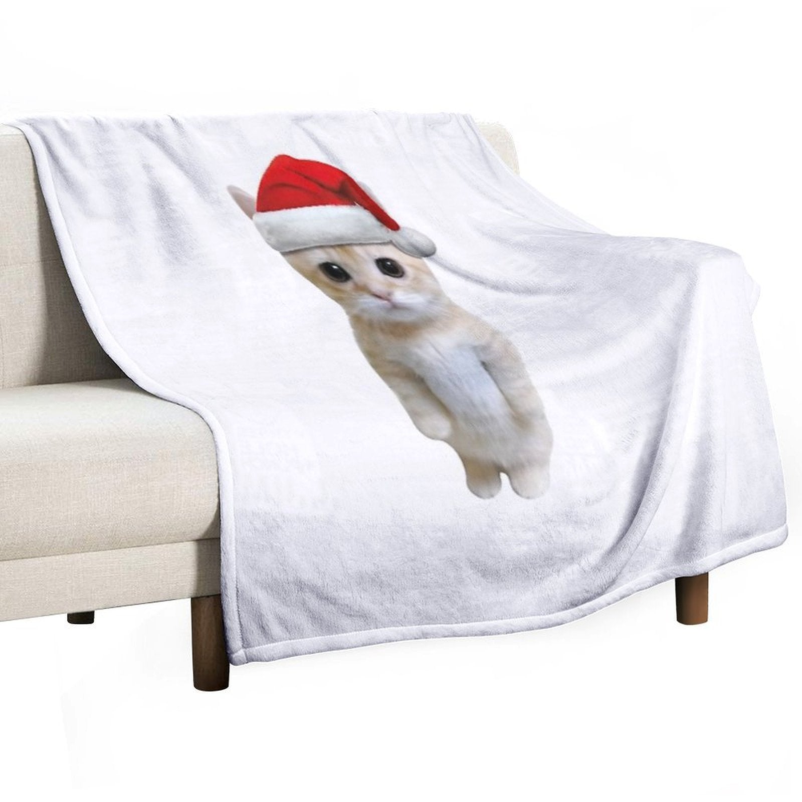 Christmas El Gato Cat Compact Throw Blanket