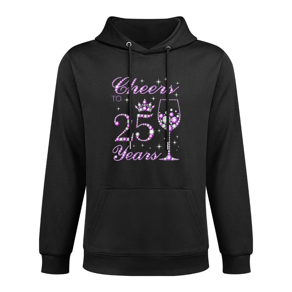 Cheers to 25 Years Old Women 25th Birthday Medium-Weight Fabric Hoodie