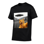 Cat Selfie With Alien UFO Funny Cat Gifts For Men Women Kid  Quick-drying T-Shirt