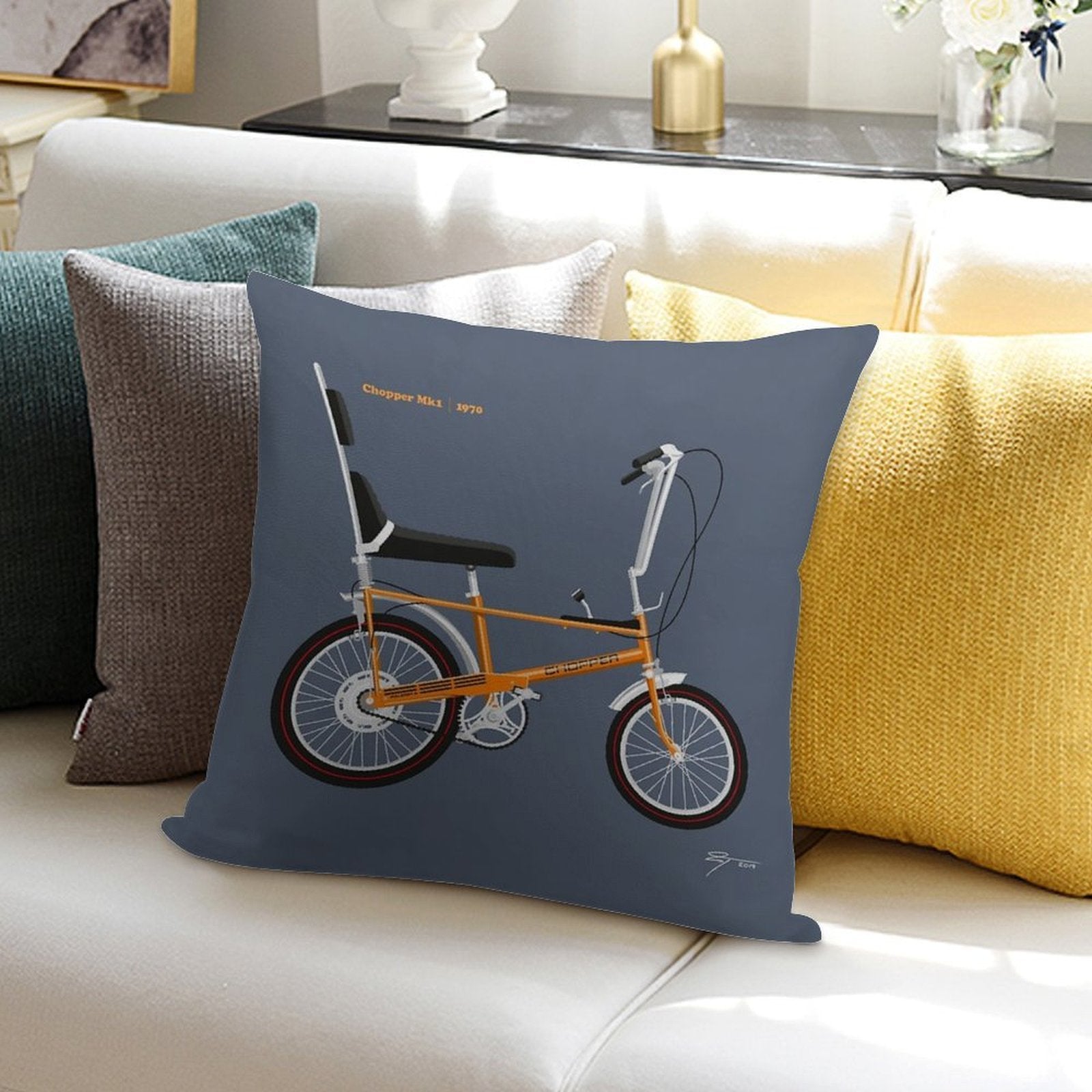 Chopper Mk1 Targa Orange 1970 Soft Gift Ready Throw Pillow