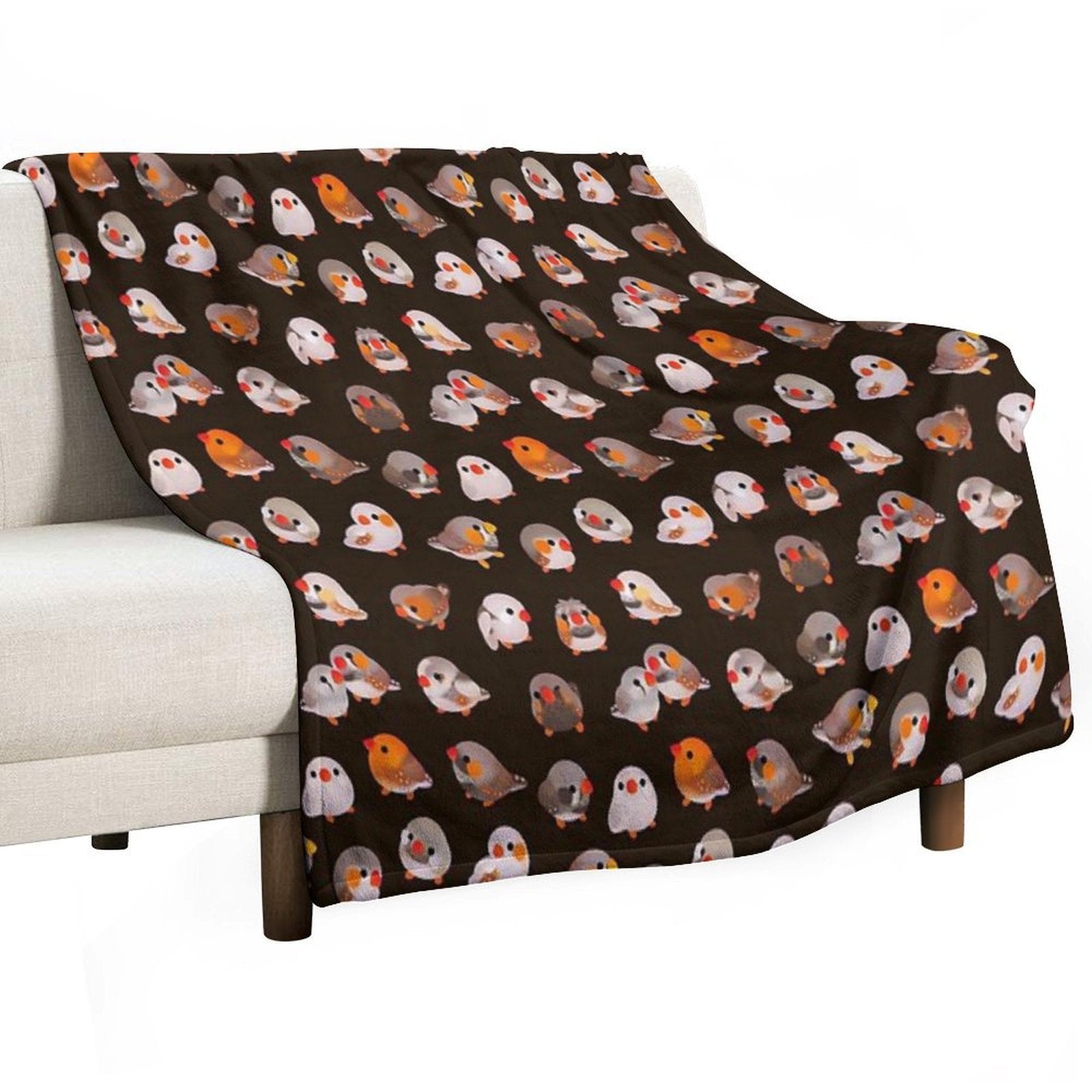 Zebra Finch - Textdark Anti-pilling Throw Blanket