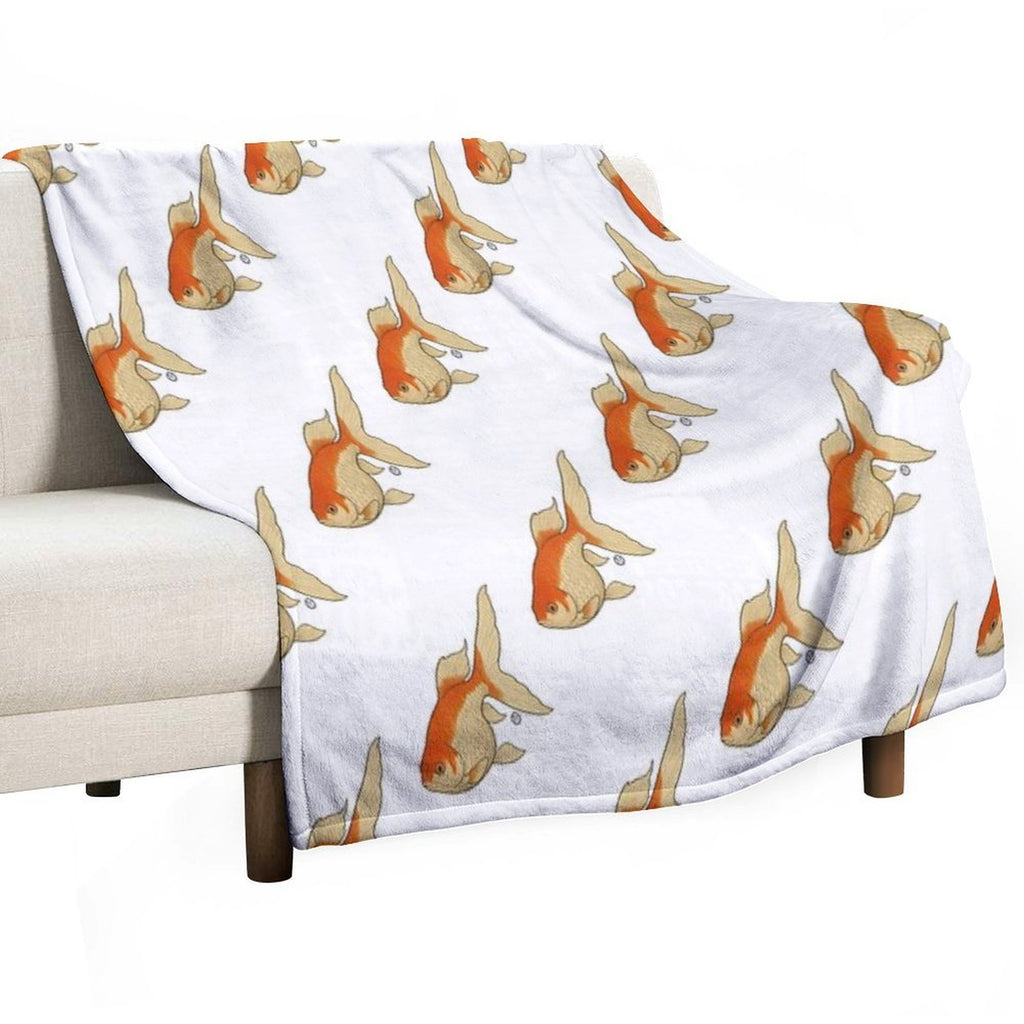 Mirrorscale Comet Goldfish - Vintage Japanese Style Kingyo Compact Throw Blanket