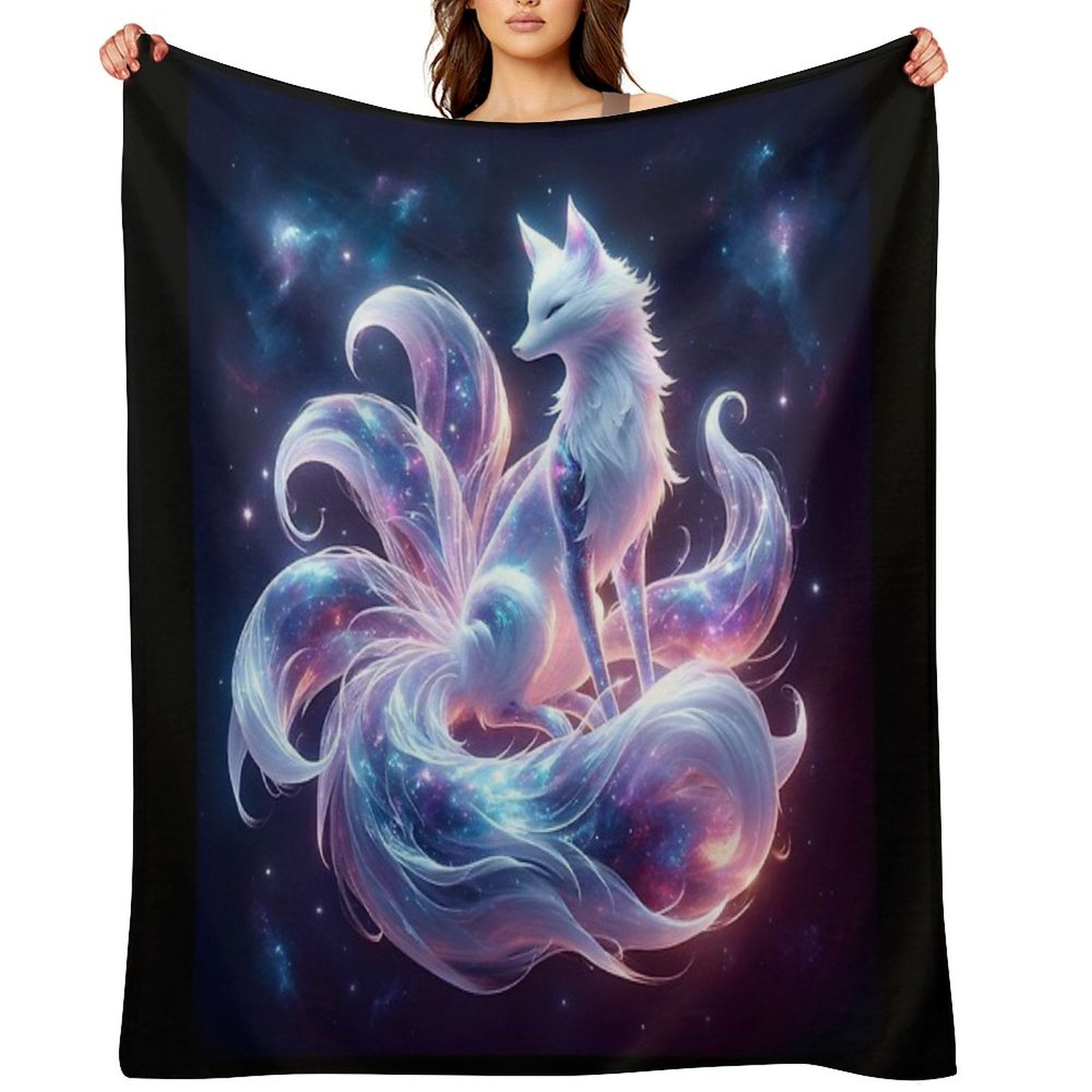 Celestial Kitsune Quick-dry Throw Blanket