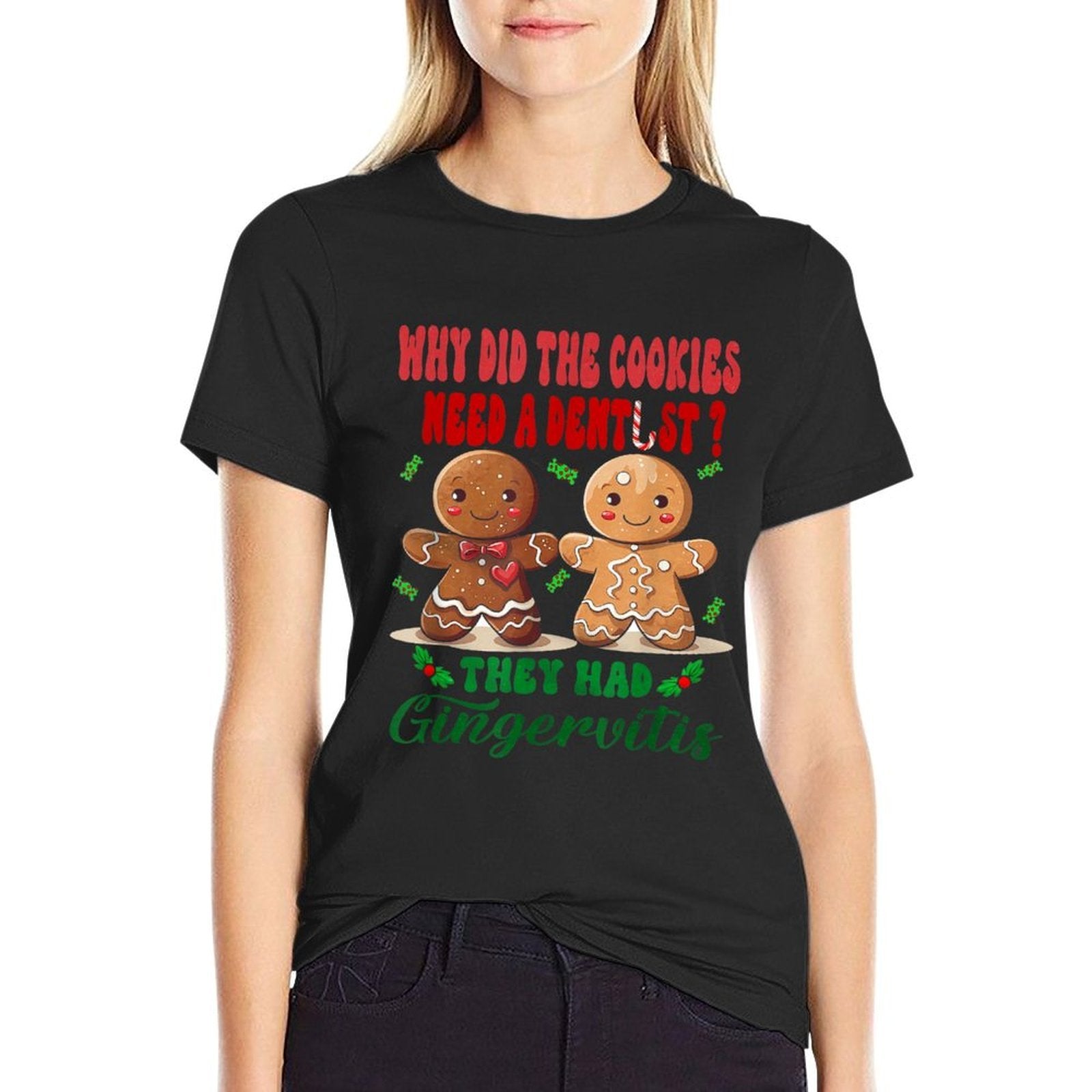 Funny Dental Christmas Gingerbread Dental Office Holiday  Quick-drying T-Shirt