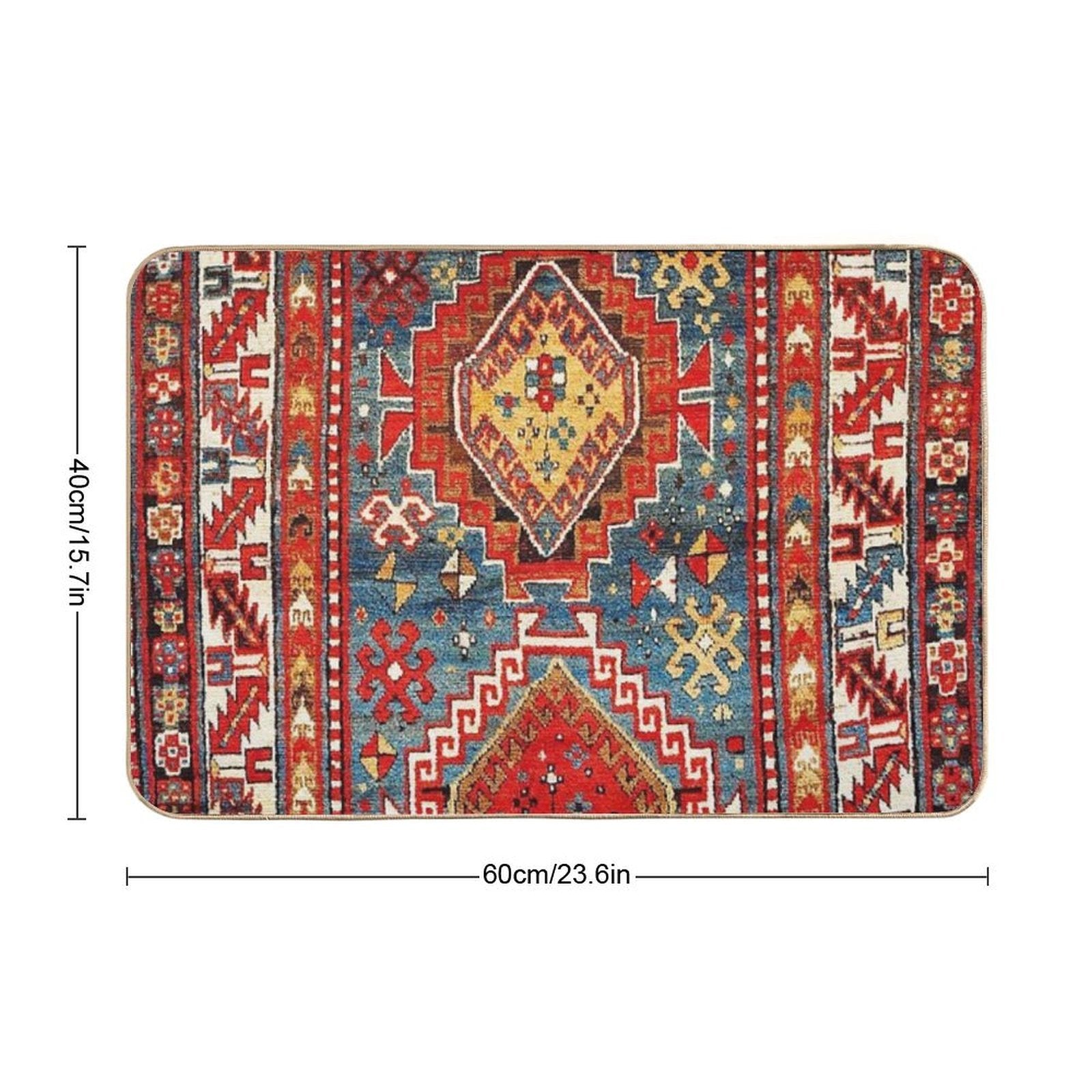 Kazak Southwest Caucasus Rug Print  Anti-Trip Bath Mat