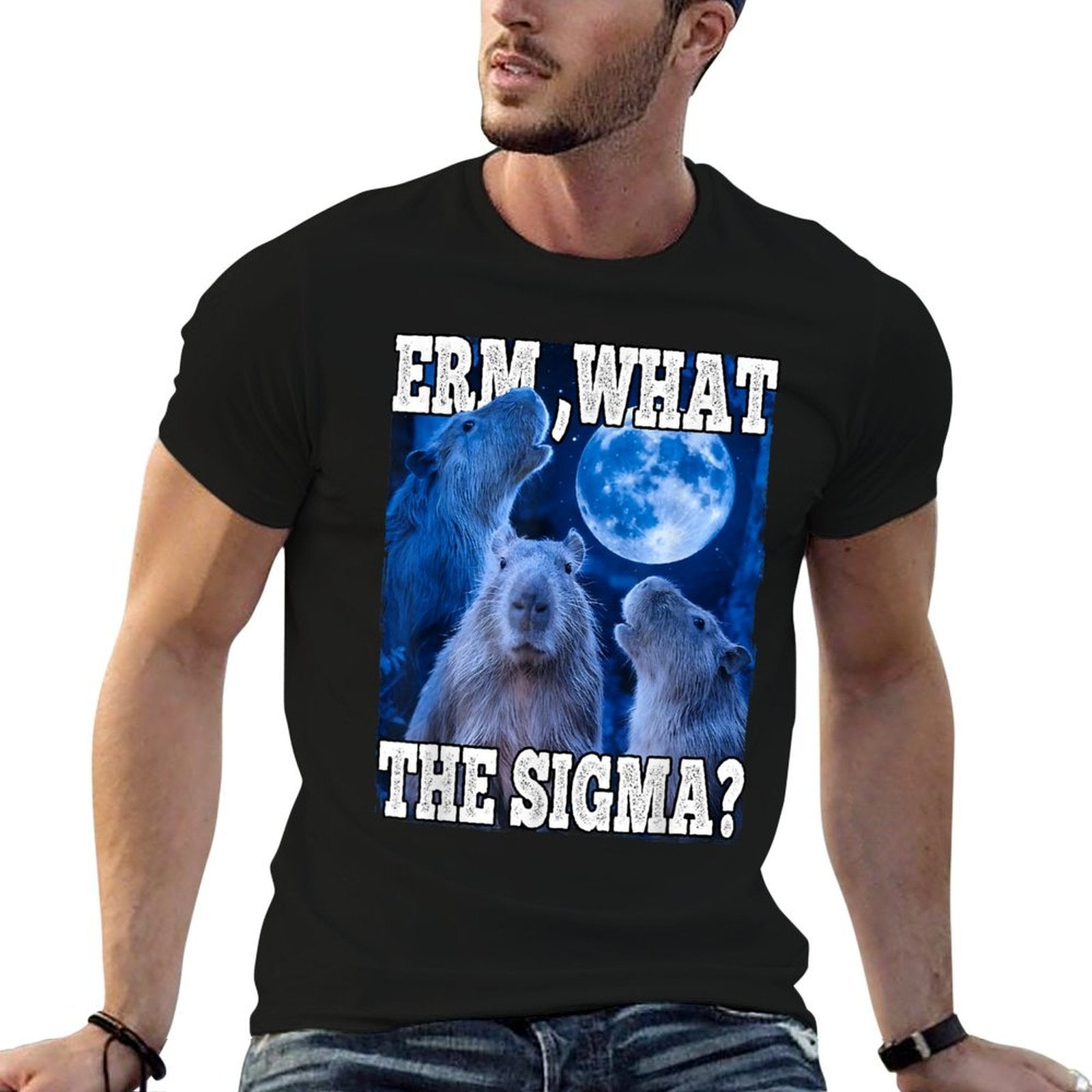 Erm What The Sigma Funny Capybara Meme  Lightweight T-Shirt