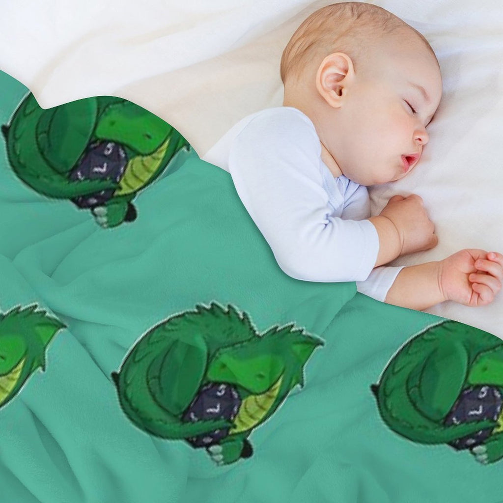 D20 Green Dragon Quick-dry Throw Blanket