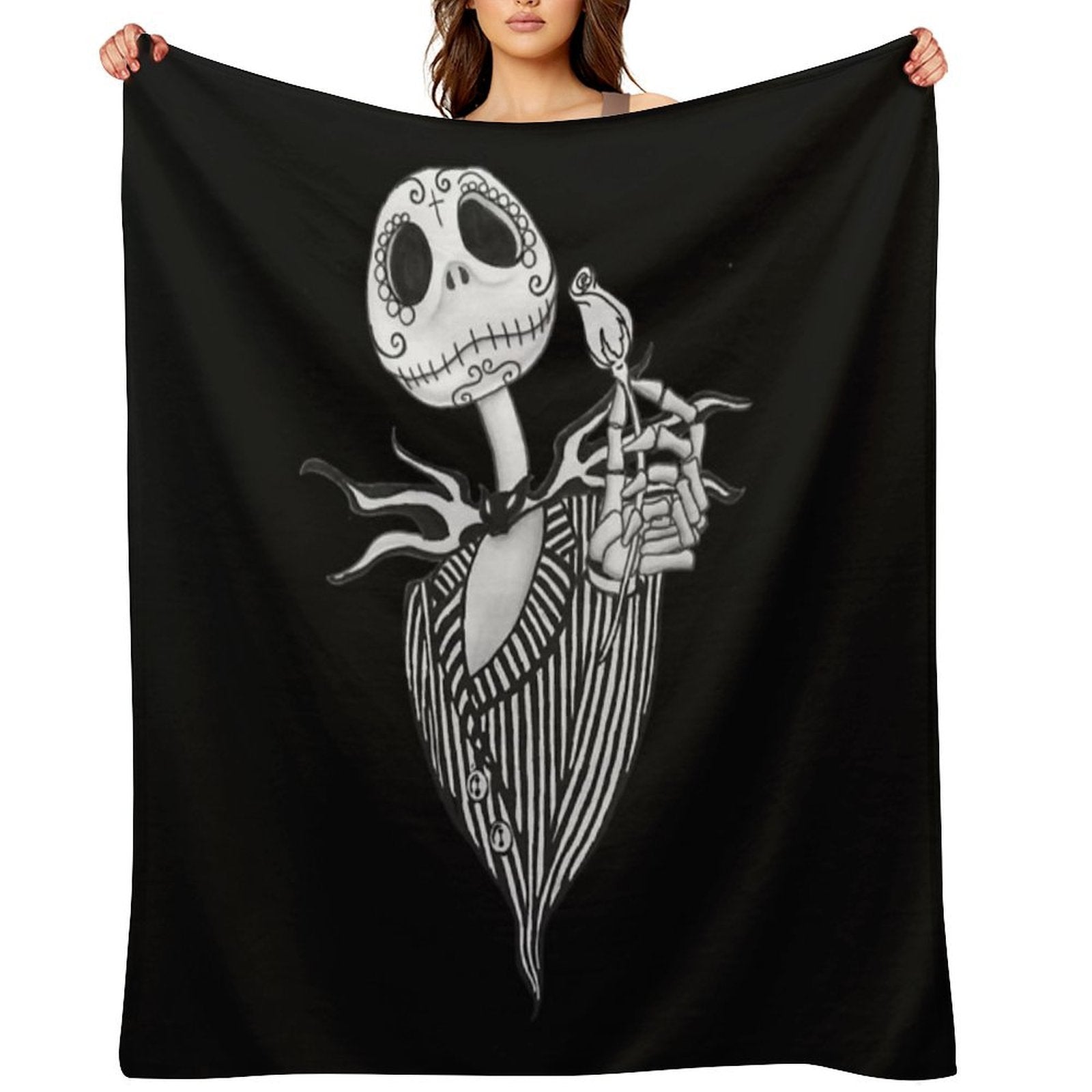 Sugar Skull Jack Skellington Versatility Throw Blanket