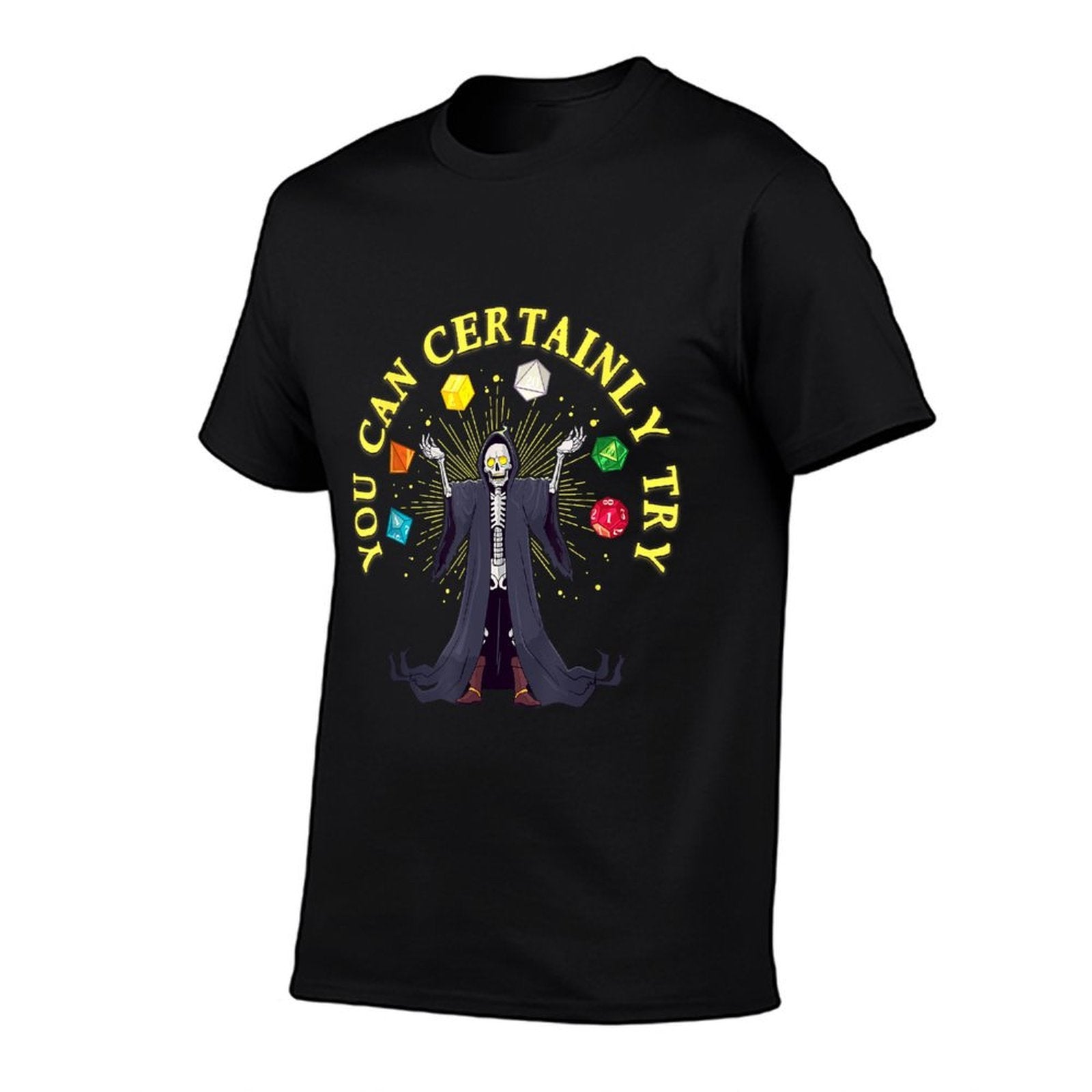 Funny D20 Dice Game Skeleton Witchcraft Nerdy Gamer Men Boys  Odor-resistant T-Shirt