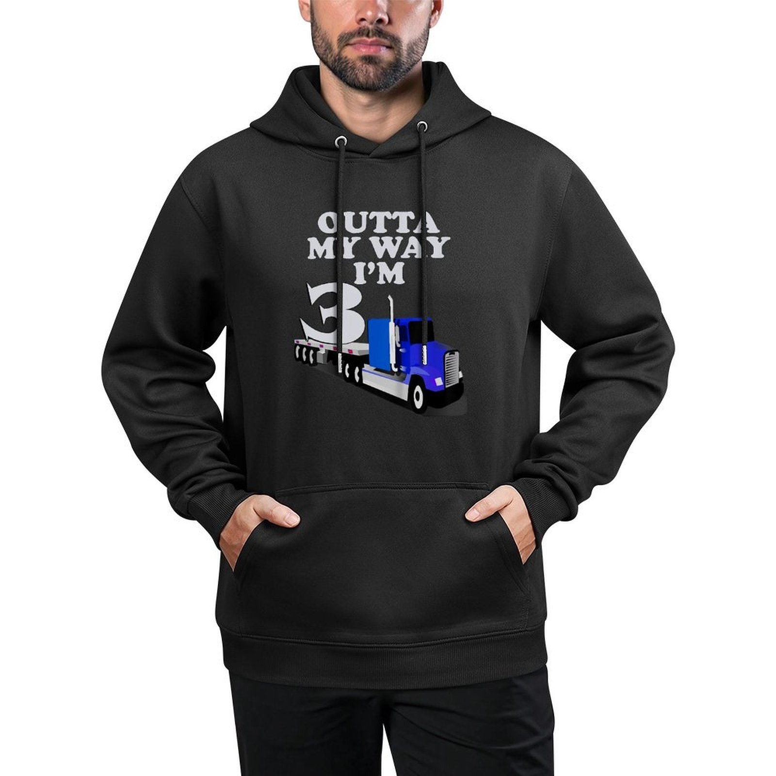Kids Birthday Gifts 3 Yr Old Cute Trucks Semi Truck Birthday Layering Staple Hoodie