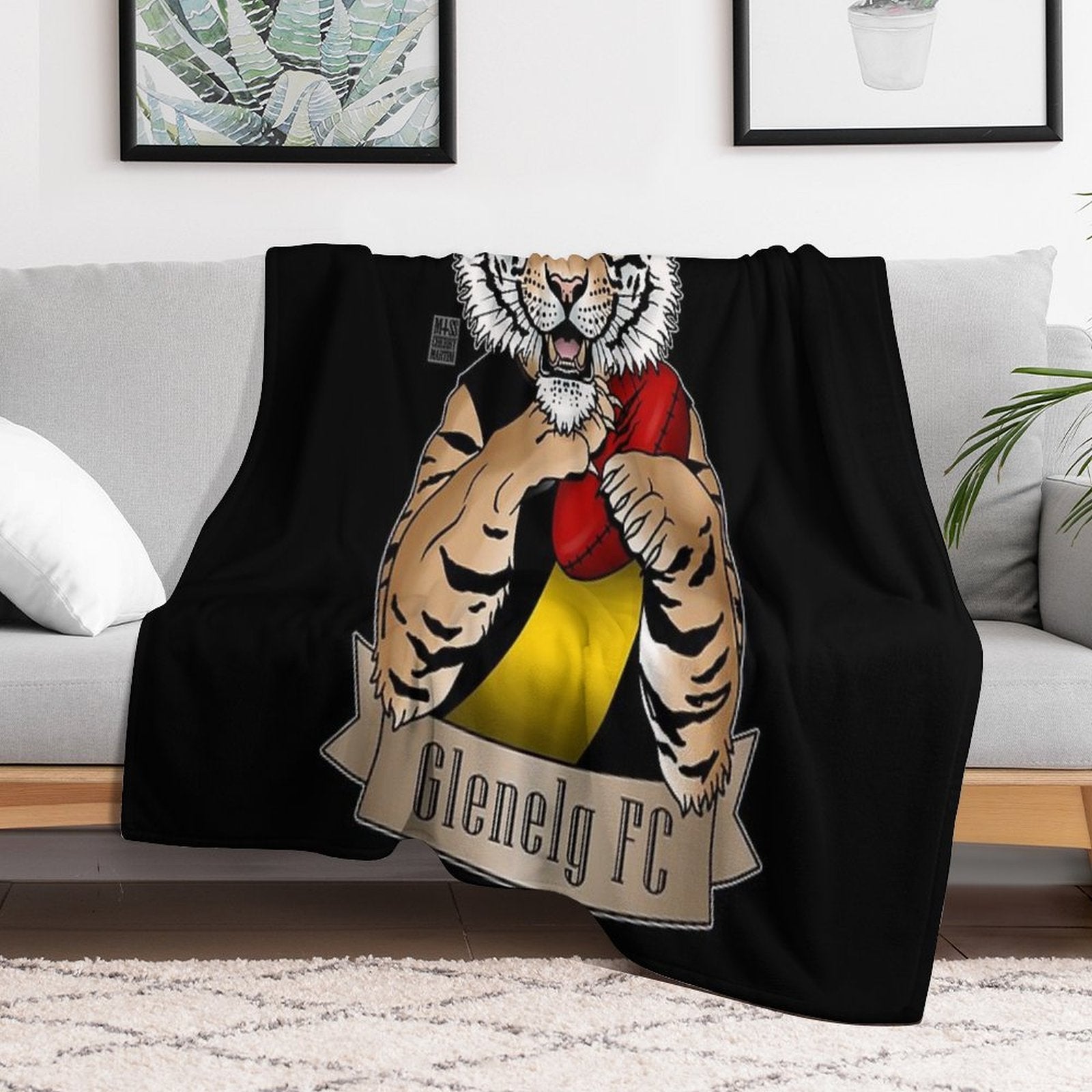 Glenelg Fc Footy Team Versatility Throw Blanket