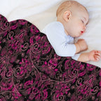 Pink Vines And Lace Easy Care Throw Blanket