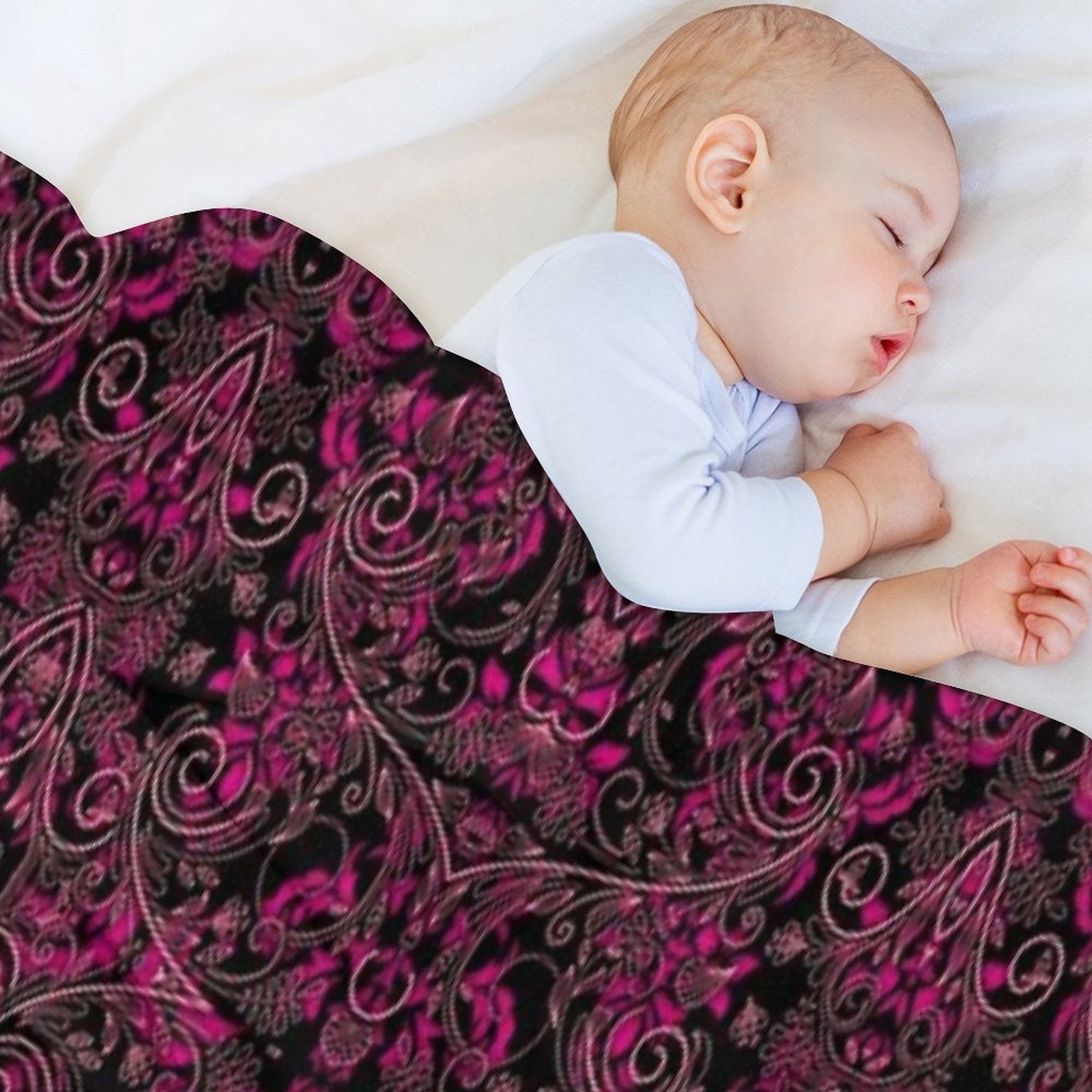 Pink Vines And Lace Easy Care Throw Blanket