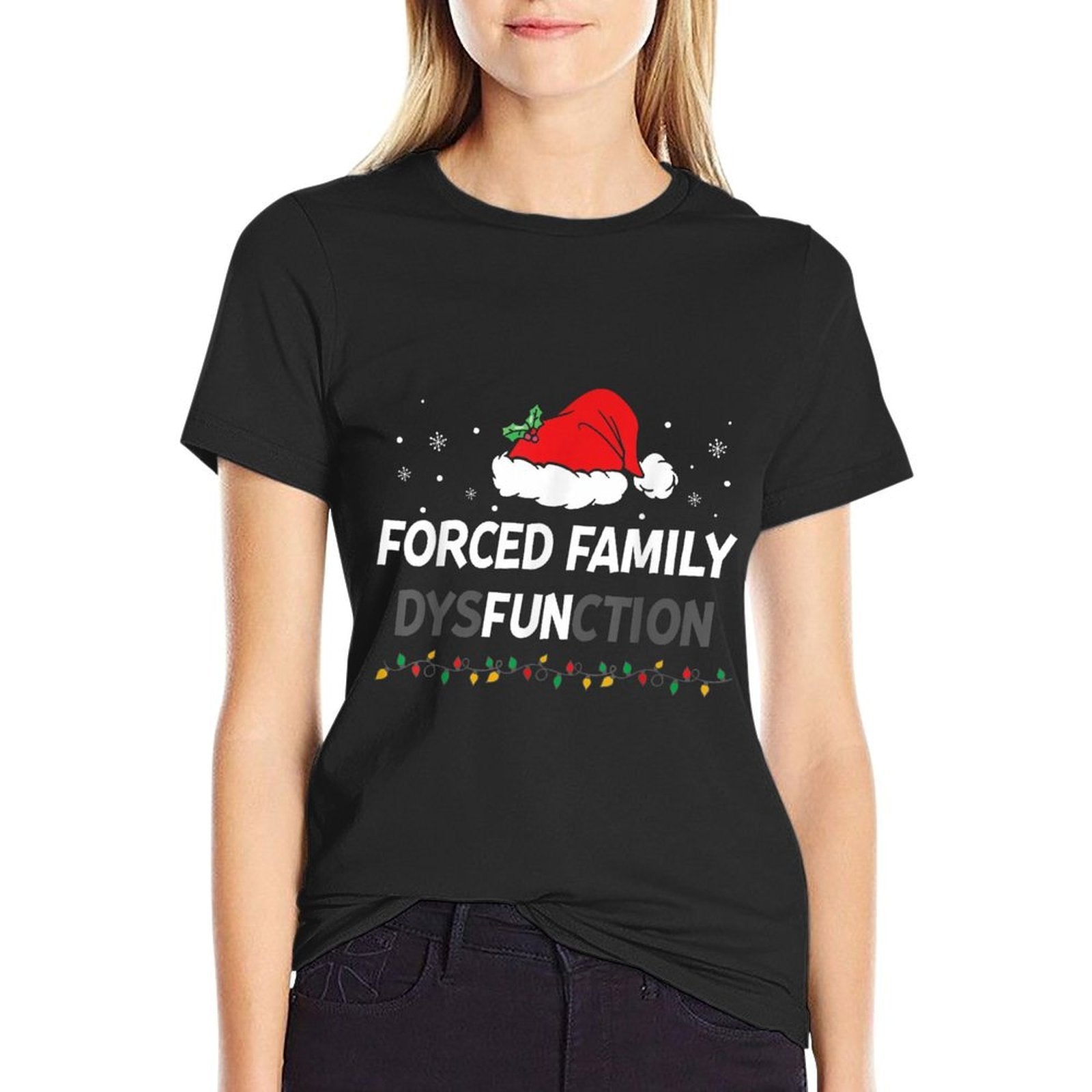 Forced Family Fun Dysfunction Christmas Santa Hat  Moisture-wicking T-Shirt
