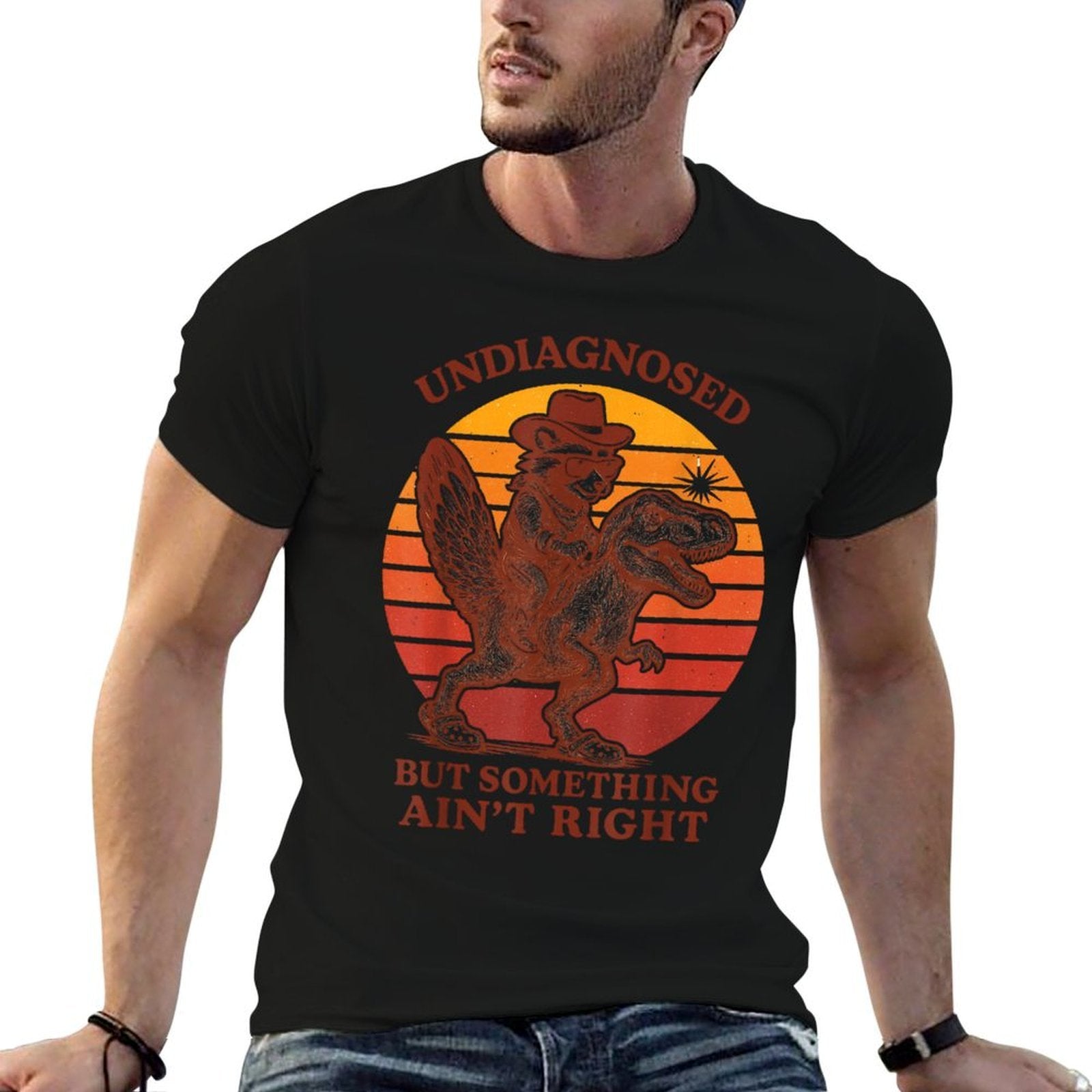 Retro Undiagnosed But Something Aint Right Funny Meme Adult  Relaxed-fit T-Shirt