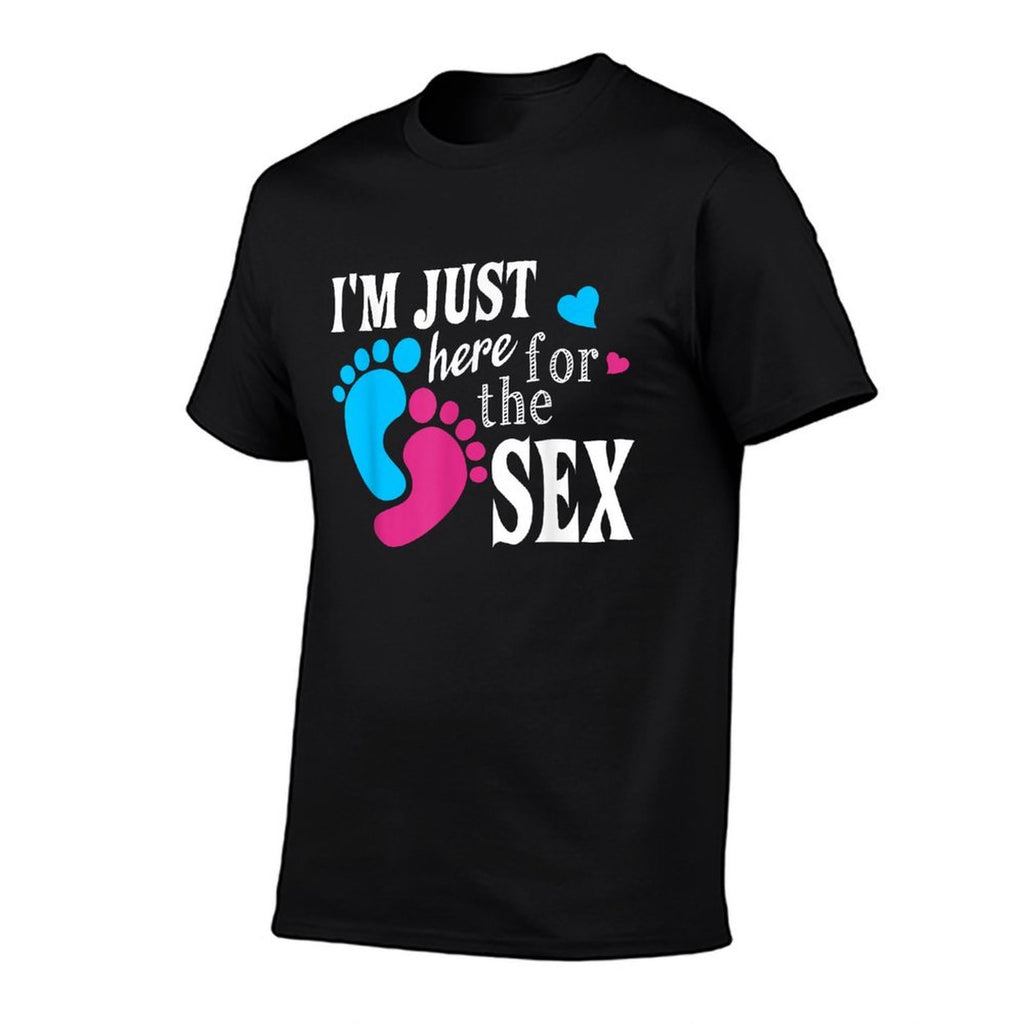 Im Just Here For The Sex Funny Gender Reveal Party  Oversized Silhouette T-Shirt