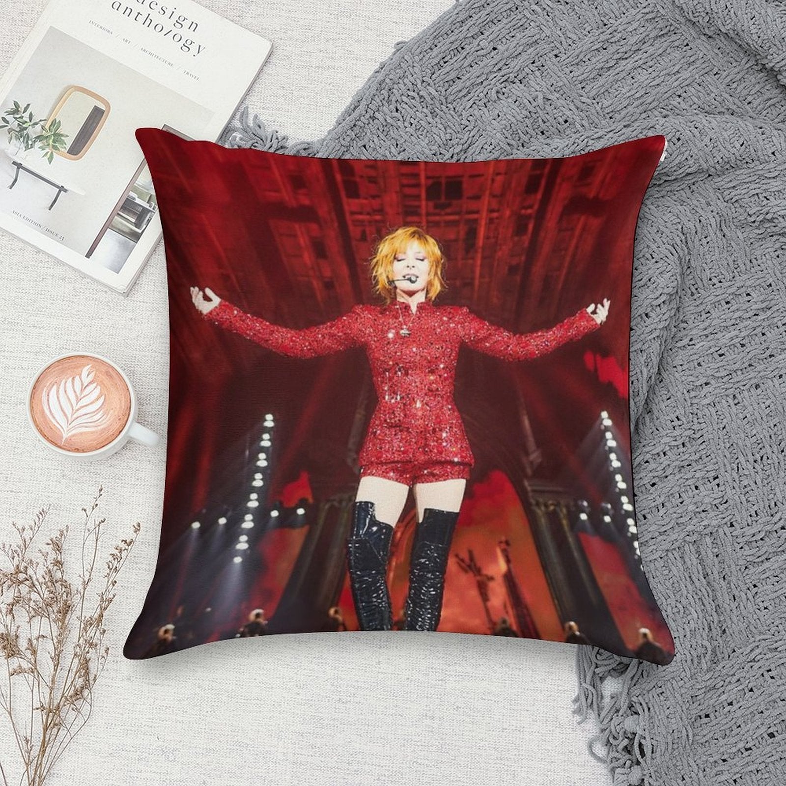 Mylène Farmer Nevermore 2024 Concert Soft Gift Ready Throw Pillow