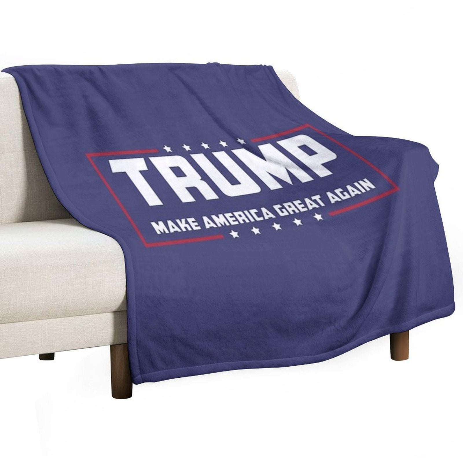 Trump Make America Great Again Logo Blue Shrink-resistant Throw Blanket