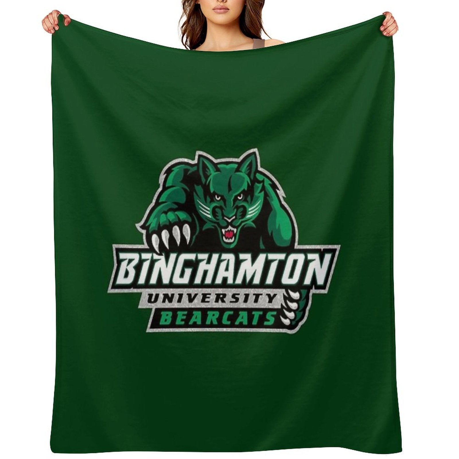 Binghamton University Bearcats Glitter Logo Shrink-resistant Throw Blanket
